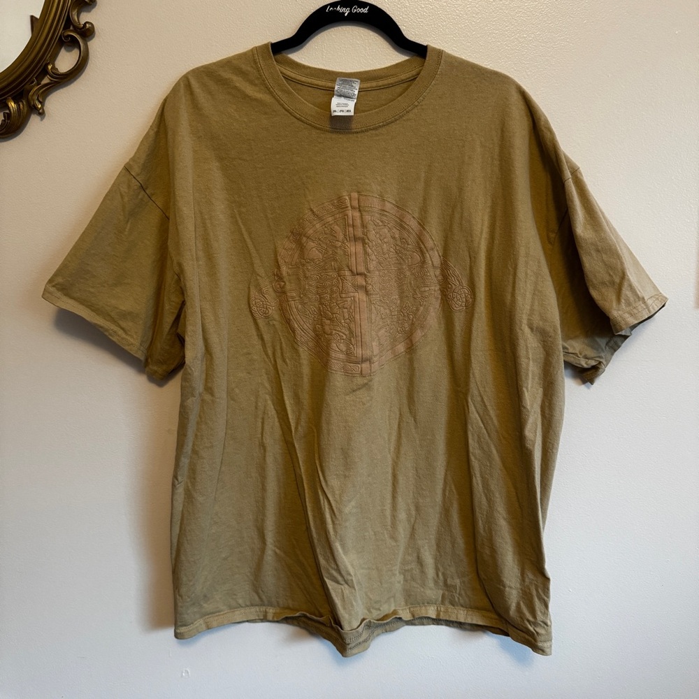 Aztec Neutral Cream Brown T-Shirt Size 2XL